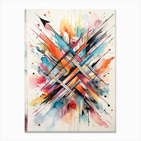 Abstract Design Hand Drawn Arrows And Markings Swirling Pattern Overlapping Lines Varying Line T (1) Canvas Print