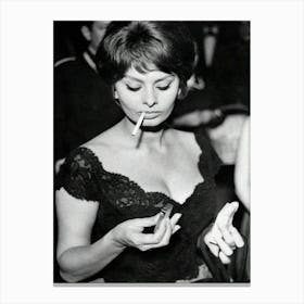 Sophia Loren Gift Smoking Canvas Print