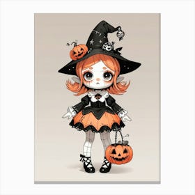 Cute Halloween Witch 1 Canvas Print