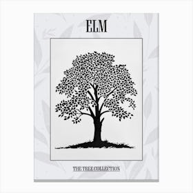 Elm Tree Simple Geometric Nature Stencil 1 Poster Canvas Print