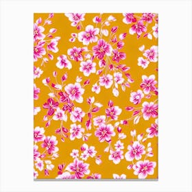 Freesia Floral Print Retro Pattern 2 Flower Canvas Print