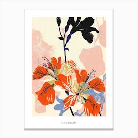 Colourful Flower Illustration Poster Geranium 4 Canvas Print