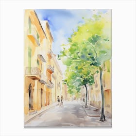 Pescara, Italy Watercolour Streets 1 Canvas Print
