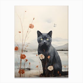 Modern Japandi Cat 3 Canvas Print