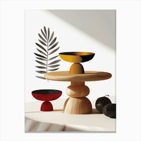 Bowls On A Table Canvas Print