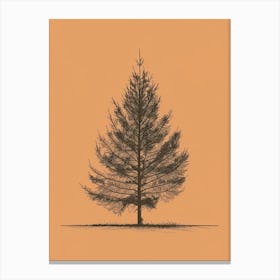 Fir Tree Minimalistic Drawing 1 Canvas Print
