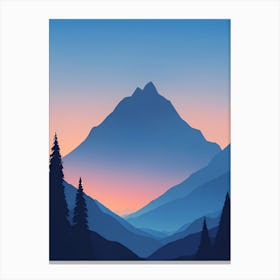 Misty Mountains Vertical Composition In Blue Tone 4 Canvas Print