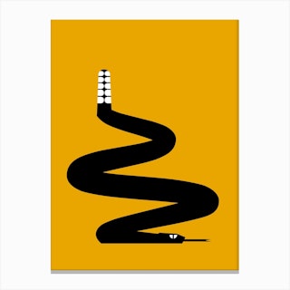 Abstract Snake Yellow Canvas Print