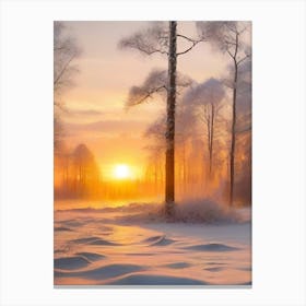 Sunset In Winter Canvas Print