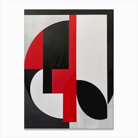 Red and Black abstract geometrical art Canvas Print