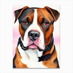 Staffordshire Bull Terrier 3 Watercolour dog Canvas Print