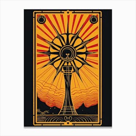 The Sun Tarot Card, Vintage 2 Canvas Print