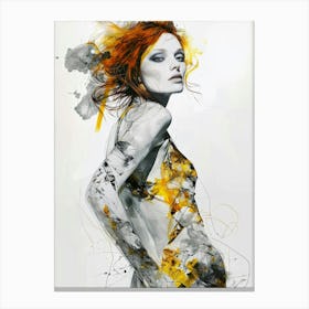 Abstract Painting of a Futuristic Woman Canvas Print