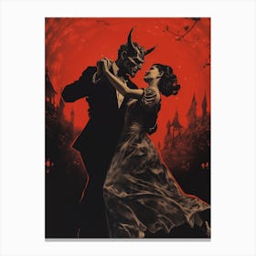 Dancing With The Devil In The Pale Moonlight | Surreal Art Canvas Print