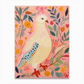 Pink Scandi Dove 1 Canvas Print