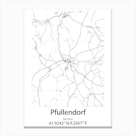 Pfullendorf,Germany Minimalist Map Canvas Print