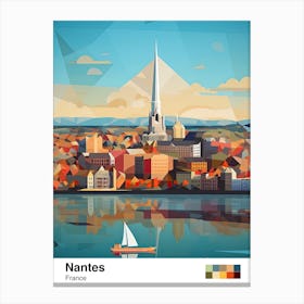 Nantes, France, Geometric Illustration 1 Poster Canvas Print