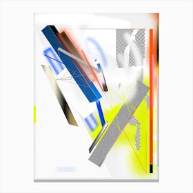 Abstract Mobile Toy Yellow, White And Blue Canvas Print