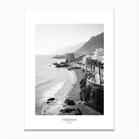 Poster Of Tenerife, Spain, Black And White Analogue Photography 2 Canvas Print