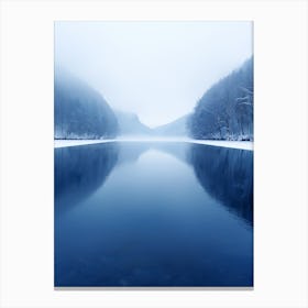Snowy Lake In Winter Canvas Print
