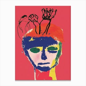 Man'S Head Kids Painting Canvas Print