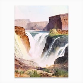 Shoshone Falls, United States Water Colour  (1) Canvas Print