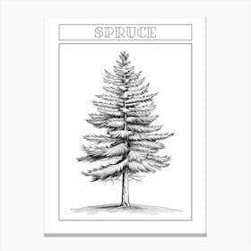 Spruce Tree Minimalistic Drawing 1 Poster Canvas Print