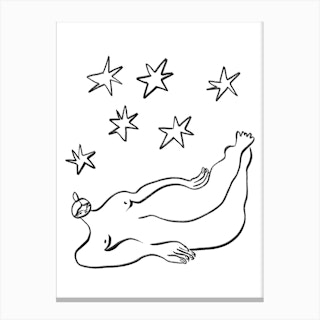 Nude With Stars Canvas Print