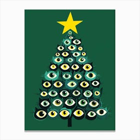 Christmas Tree With Cat Eyes Canvas Print