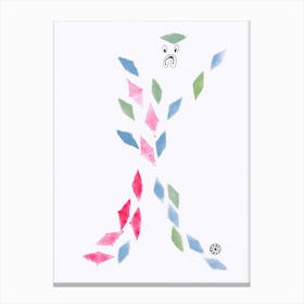 Sad Arlekin - minimal geometric abstract kids children play room vertical Canvas Print