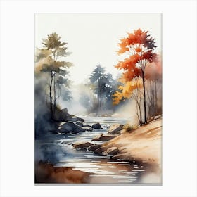 Watercolor Of A River 16 Canvas Print