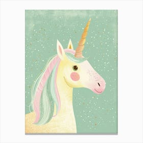Pastel Storybook Style Unicorn 10 Canvas Print