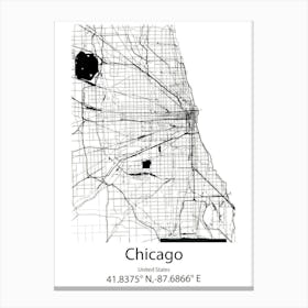 Chicago Ridge,United States Minimalist Map Canvas Print