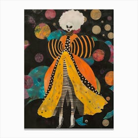 Skeleton In Yellow Dress Canvas Print