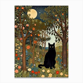 William Morris Cat In The Forest 14 Canvas Print