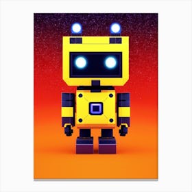 Yellow Robot In Space Canvas Print