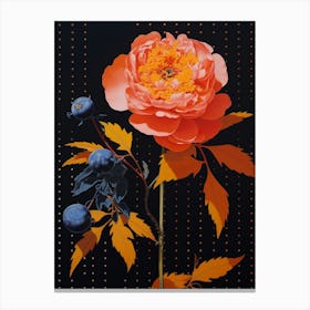 Surreal Florals Peony 4 Flower Painting Canvas Print