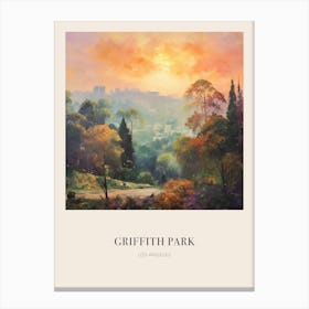 Griffith Park Los Angeles 2 Vintage Cezanne Inspired Poster Canvas Print