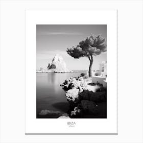 Poster Of Ibiza, Spain, Black And White Analogue Photography 3 Canvas Print