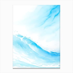 Blue Ocean Wave Watercolor Vertical Composition 90 Canvas Print
