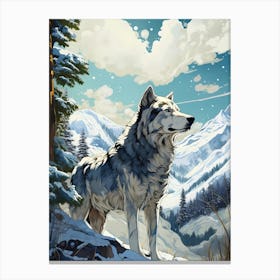 Wolf In The Snow Canvas Print