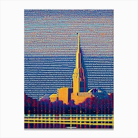 Columbus, City Us  Pointillism Canvas Print