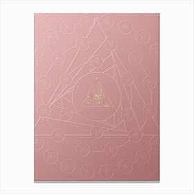 Geometric Gold Glyph on Circle Array in Pink Embossed Paper n.0071 Canvas Print