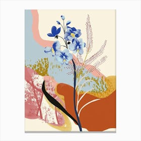 Colourful Flower Illustration Forget Me Not 4 Canvas Print