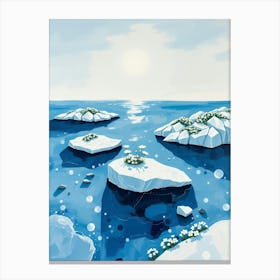 Icebergs In The Sea Canvas Print