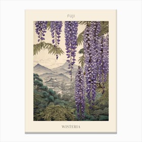 Fuji Wisteria 2 Japanese Botanical Illustration Poster Canvas Print