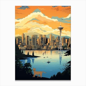 Vancouver, Canada Skyline With A Cat 3 Canvas Print