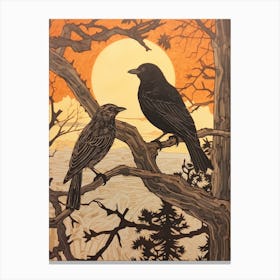 Art Nouveau Birds Poster Crow 3 Canvas Print