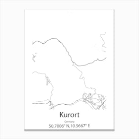 Kurort Steinbach Hallenberg,Germany Minimalist Map Leinwandbild