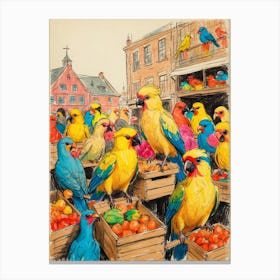 Colorful Parrots 2 Canvas Print